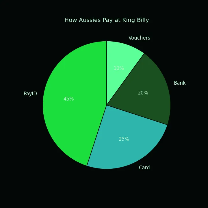 Payment methods used at King Billy